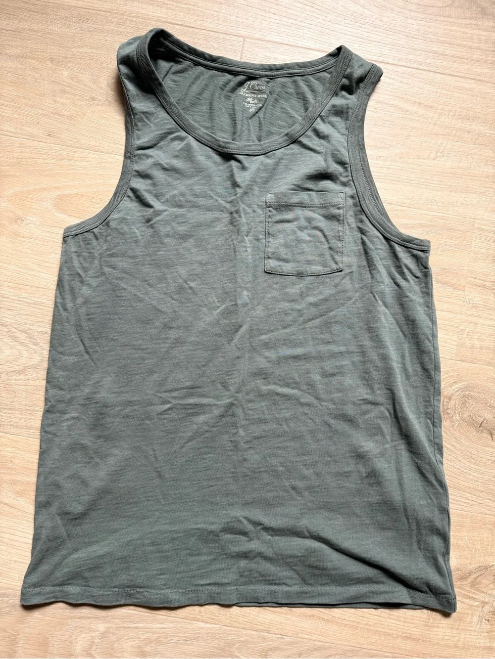 J. Crew Men's Olive Tank with Chest Pocket